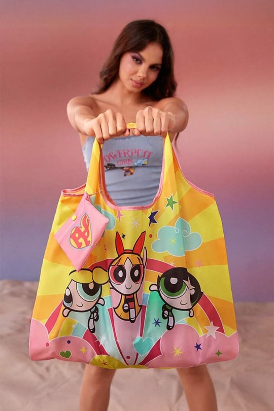 Sarı Powerpuff Girls Polyester Katlanabilir Bez Çanta