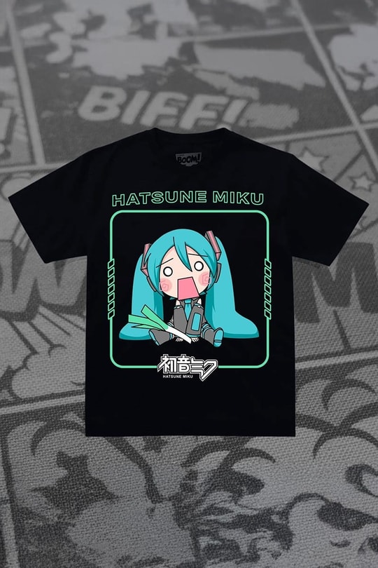 Siyah Anime Hatsune Miku Chibi Kawai Y2K Unisex T-Shirt