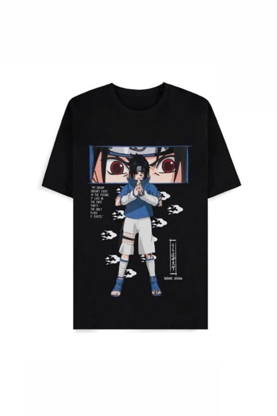 Siyah Anime Naruto Sasuke Eyes Unisex T-Shrit
