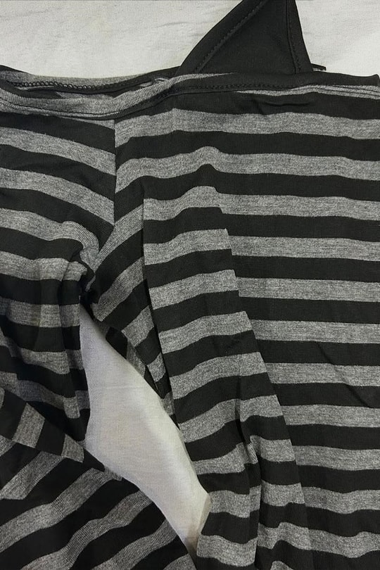 Siyah Antrasit Gotik Grunge Ek Askılı Açık Omuz Y2K Uzun Kollu Crop