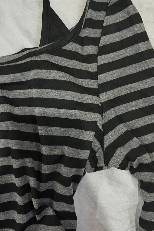 Siyah Antrasit Gotik Grunge Ek Askılı Açık Omuz Y2K Uzun Kollu Crop