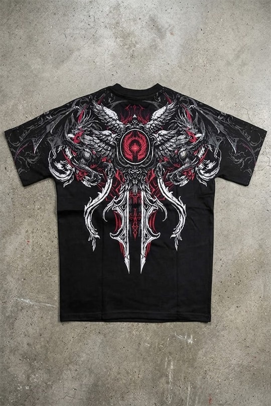 Siyah Dark Fantasy Gotik Y2K Unsiex T-Shirt