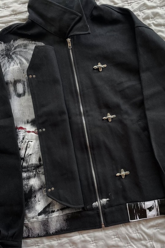 Siyah Deftones Entombed Kancalı Gabardin Grunge Gotik Y2K Unisex Ceket