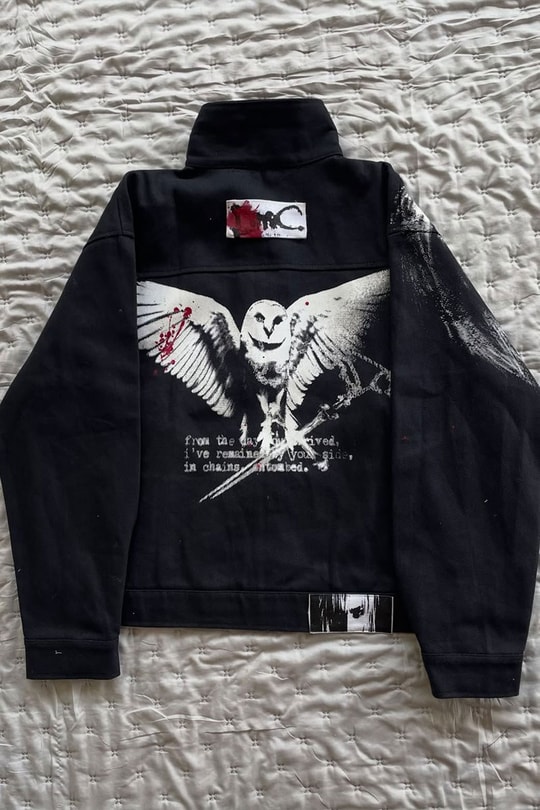 Siyah Deftones Entombed Kancalı Gabardin Grunge Gotik Y2K Unisex Ceket