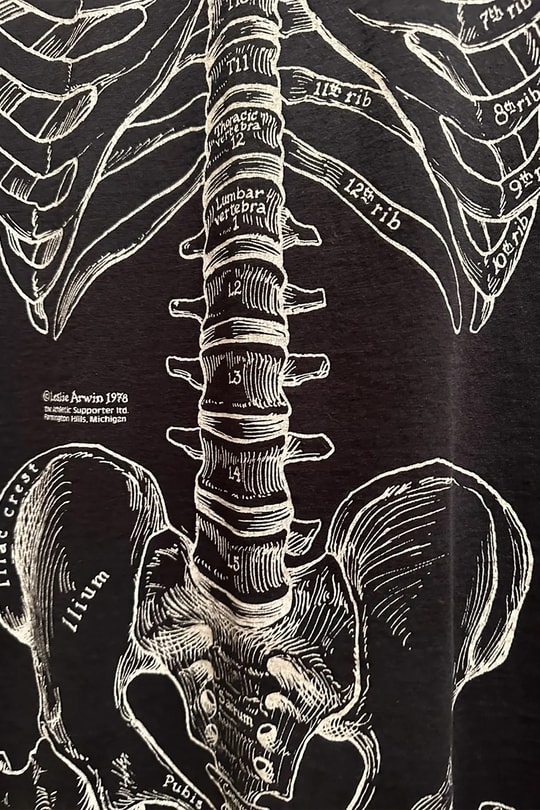 Siyah Gotik Anatomik İskelet Grunge Y2K Unisex T-Shirt