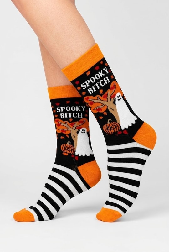 Siyah Halloween Spooky Bitch Unisex Çorap