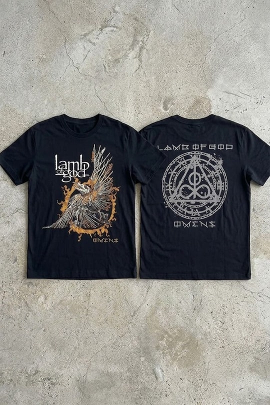 Siyah Lamb Of God Omens Unisex Y2K T-Shirt