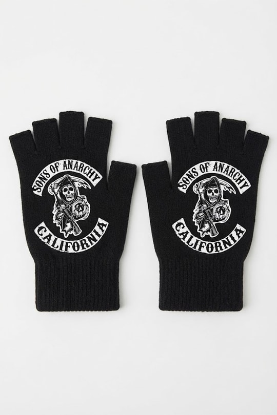 Siyah Sons of Anarchy California Kesik Parmak Unisex Eldiven