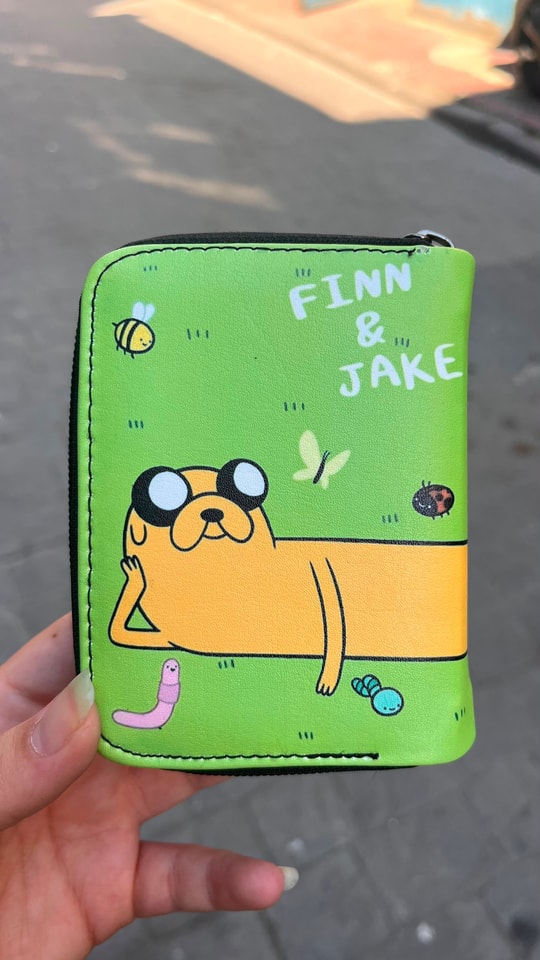 Yeşil Adventure Time Finn and Jack BMO OOO Diyarı Unisex Cüzdan