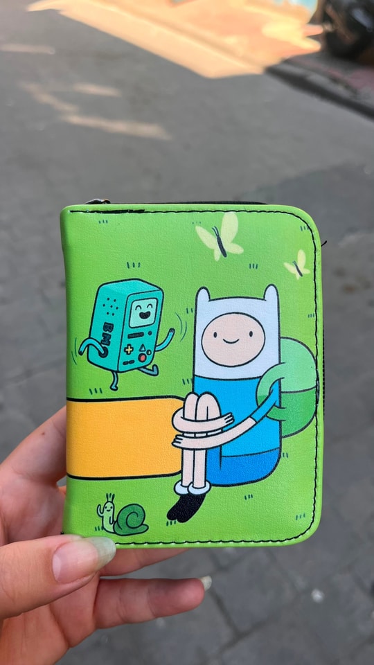 Yeşil Adventure Time Finn and Jack BMO OOO Diyarı Unisex Cüzdan