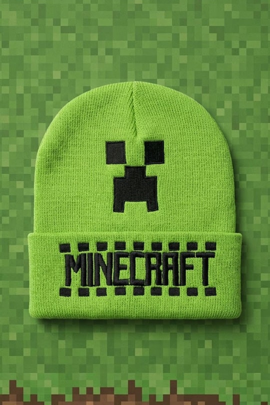 Yeşil Minecraft Creeper Unisex Bere