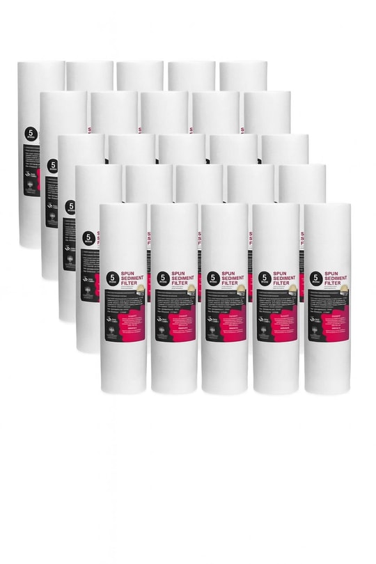 Açık Kasa Su Arıtma Cihazı 10 Inç 5 Mikron Sediment Spun Filtre (25 Adet)