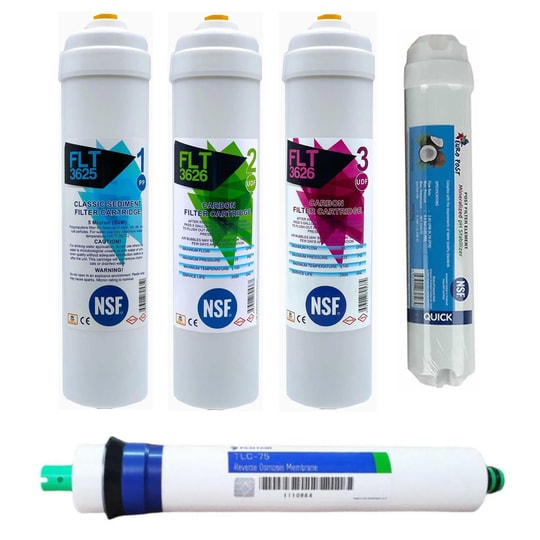 Su Arıtma Cihazı Filtresi NSF Onaylı 5'li Pentair USA Membranlı Set 75 GPD