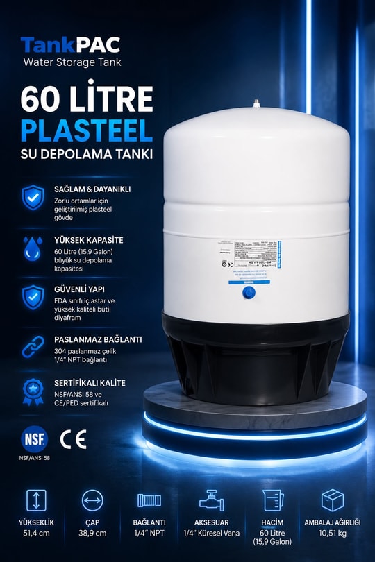 Tankpac RO-1070 Su Arıtma Tankı 40 LT PAE Tank