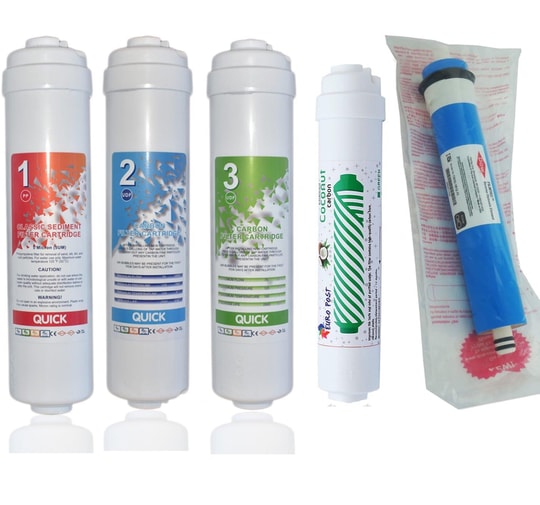 İnline 5li Filmtec Membranlı 2533 EuroPost Karbonlu Süper Filtre Seti
