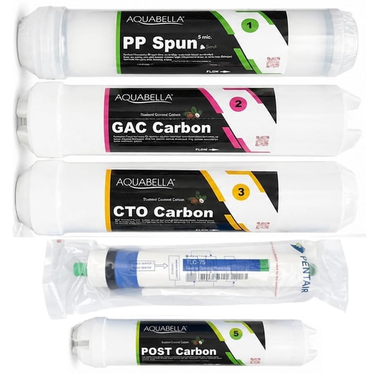 Puretech Su Arıtma Cihazı Filtre Seti Pentair TLC-75 USA Membranlı 5'li Set