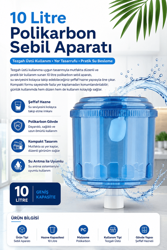 Sebil Aparatı ( 10 Litre Hazneli Polikarbon ) ithal