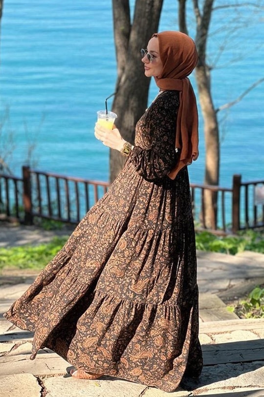 Beril Kahve Elbise