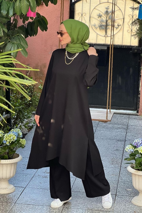 Siyah Tunik Pantolon Takım