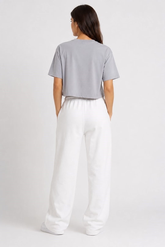 Kadın Zra Baskılı Crop Tshirt Gri