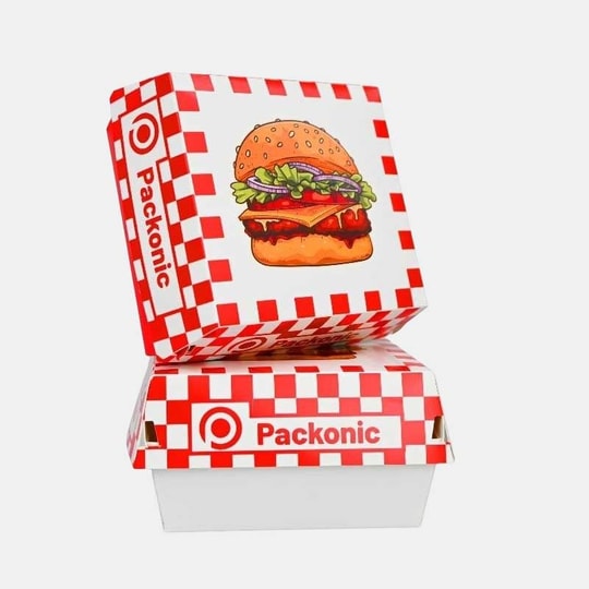 Baskılı Burger Kutusu  - 8 Nokta Yapıştırmalı