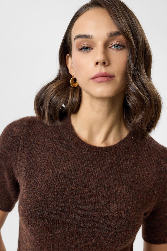 Kısa Kollu Crop Triko
