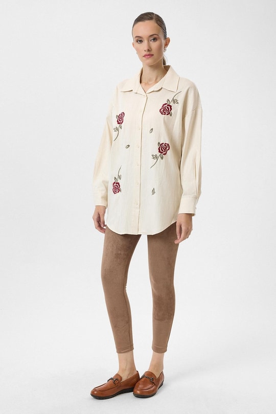 Gül Nakışlı Gömlek