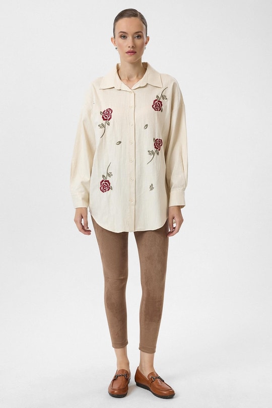 Gül Nakışlı Gömlek