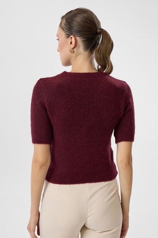 Kısa Kollu Crop Triko