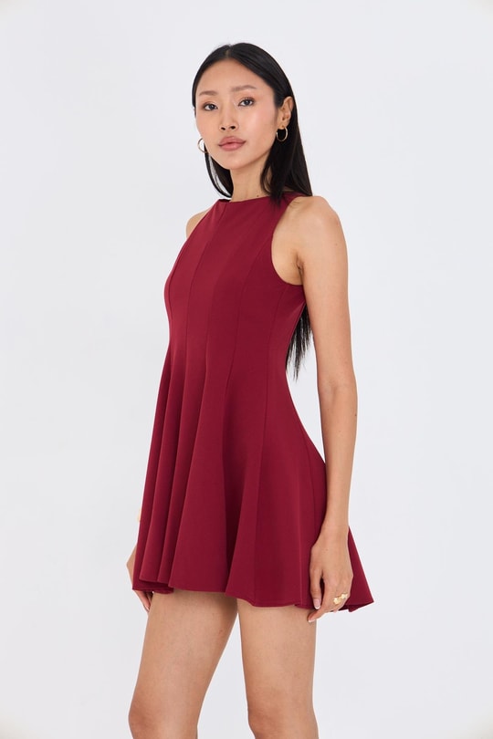 Sıfır Kol Atlas Elbise