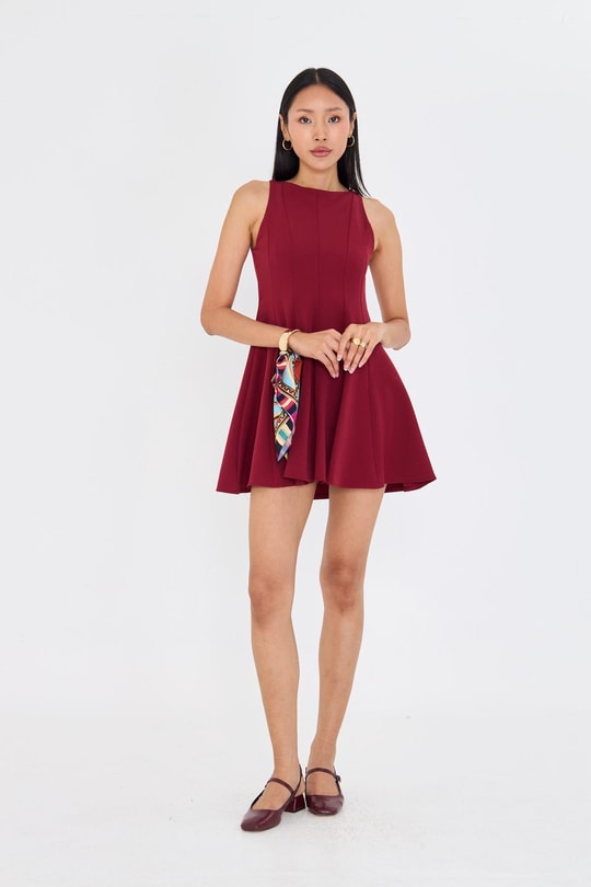 Sıfır Kol Atlas Elbise