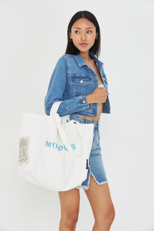 Taş İşlemeli Crop Denim Ceket