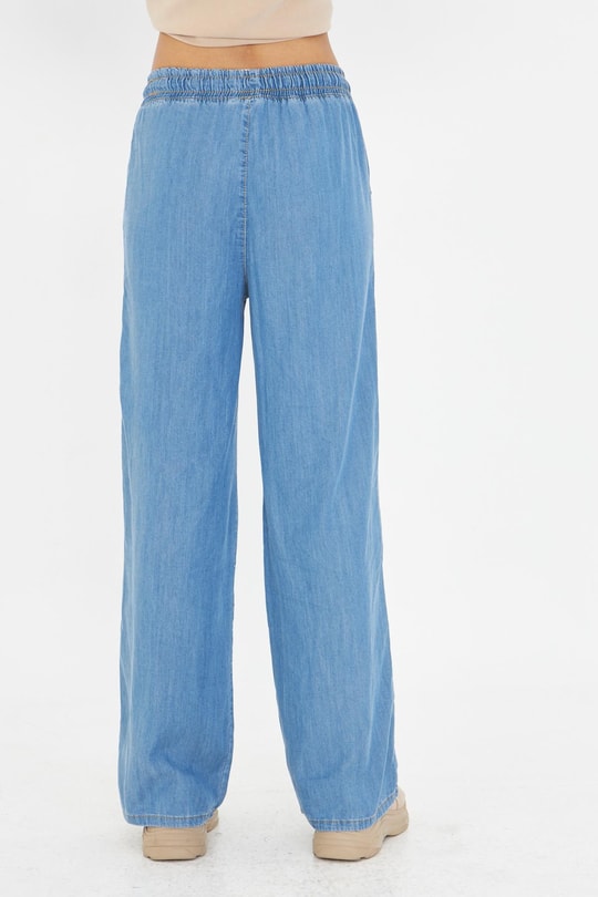 Yüksek Bel Wide-Leg Pantolon