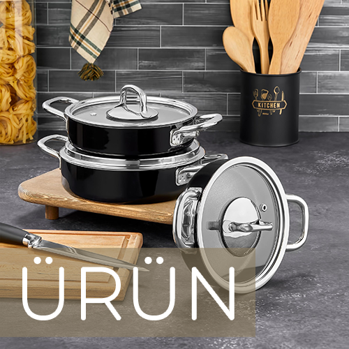 TAC Taç Master Cook Tombik 7 Parça Tencere Seti Cappuccino - TAC-3821