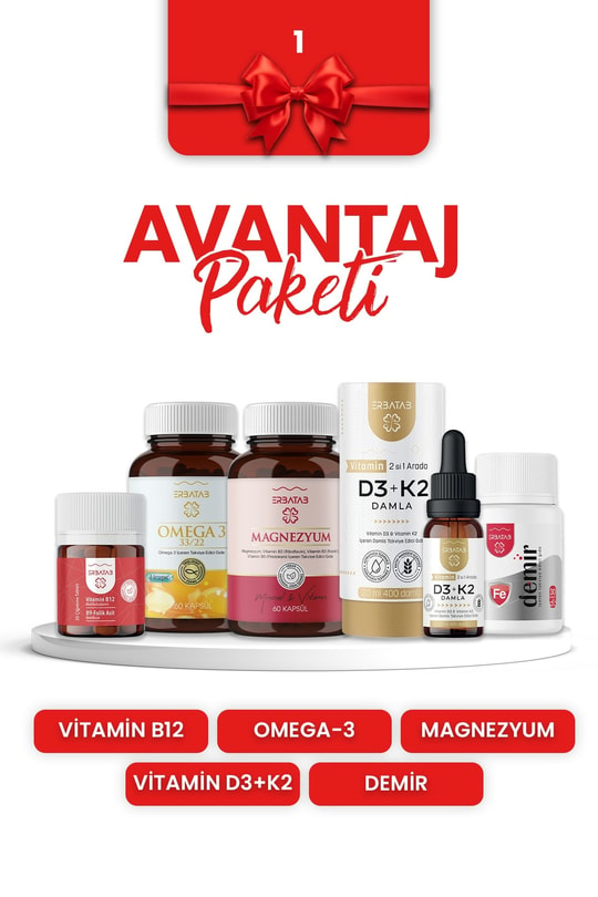 Avantaj Paketi 1 (MAGNEZYUM, D3K2, B12 - B9, Omega, Demir)