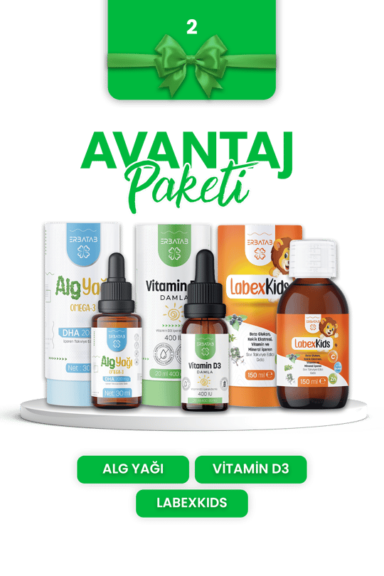 Erbatab Avantaj Paketi 2 (Labex Multivitamin, D3 K ids, Alg Yağı Omega)