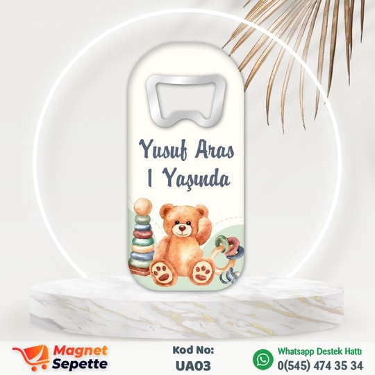 Ayıcıklı Doğum Günü Uzun Magnet