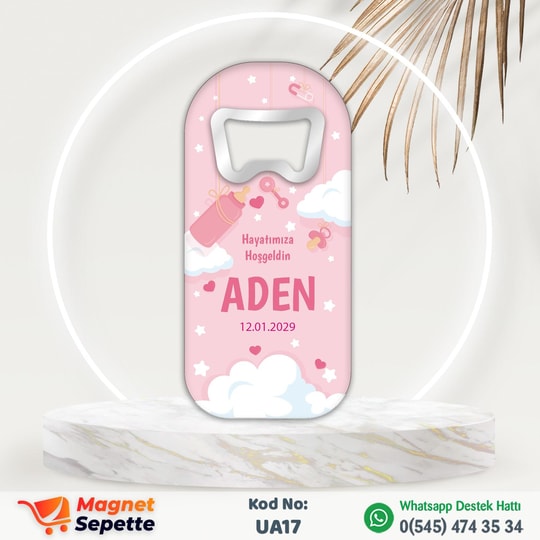 Bulutlu Pembe Uzun Magnet