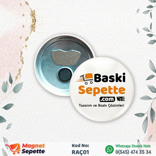 Firmaya Özel Logo Baskılı Rozet Magnet Açacak