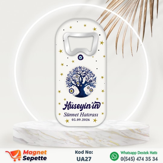 Nazar Boncuklu Yıldızlı Sünnet Uzun Magnet