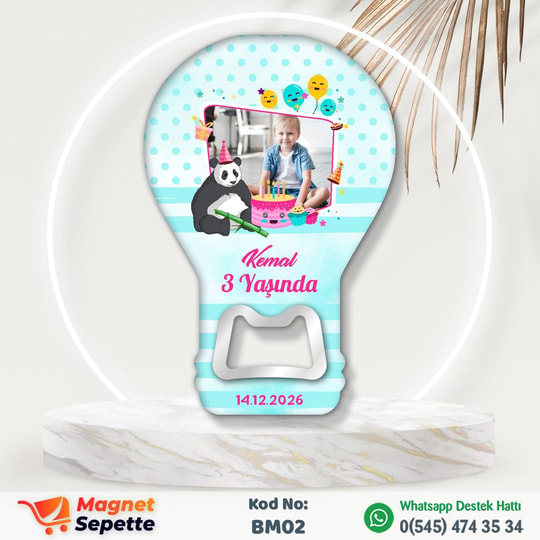Pandalı Doğum Günü Magnet