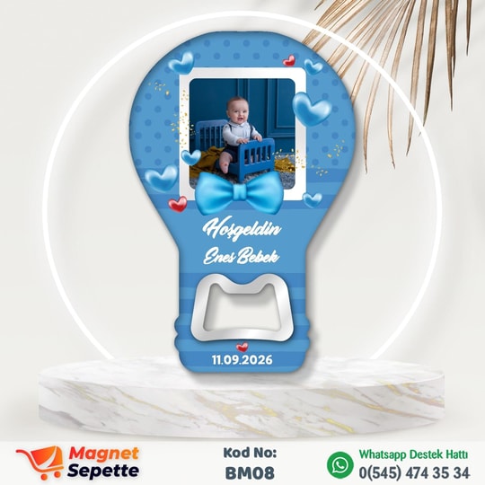 Papyonlu Mavi Balon Magnet