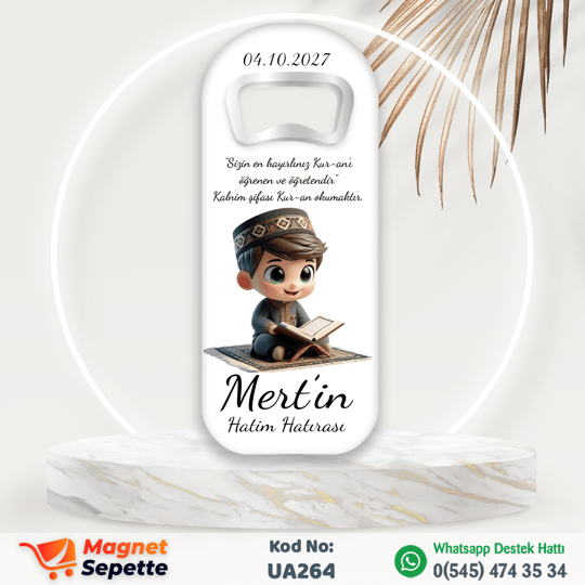 Sevimli Çocuklu Uzun Hatim Magnet