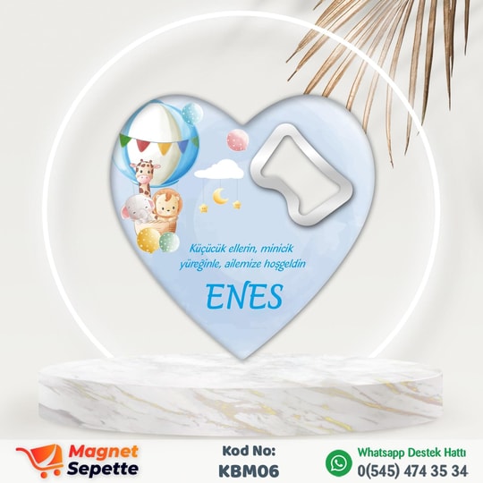Sevimli Hayvanlı Kalp Magnet