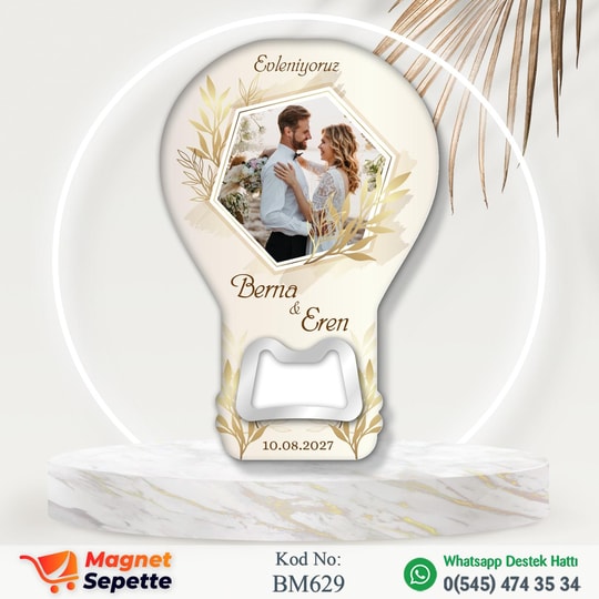 Yaldız Çiçekli Düğün Magnet