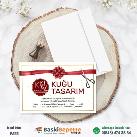 Kurdele ve Makaslı Açılış Davetiyesi