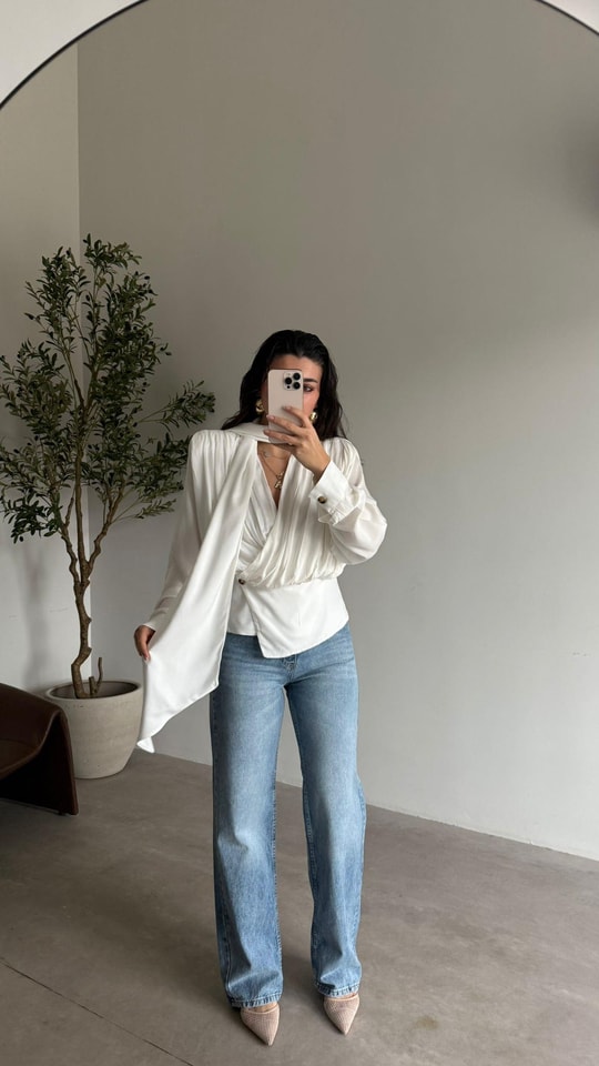 Açık Mavi Straight Alena Jean