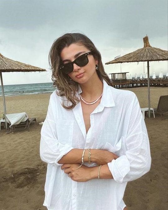 Beyaz Oversize Lena Keten Gömlek