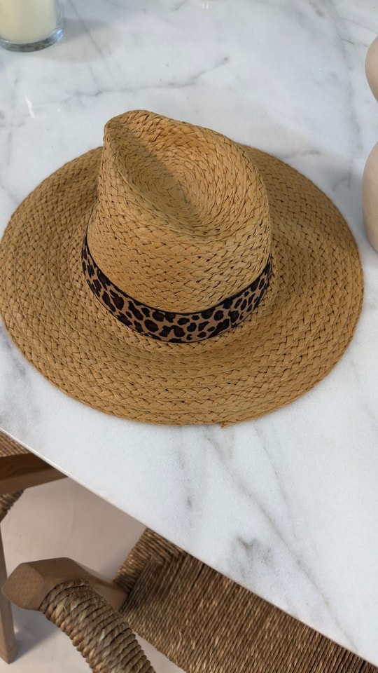 Camel Leoparlı Panoma Şapka