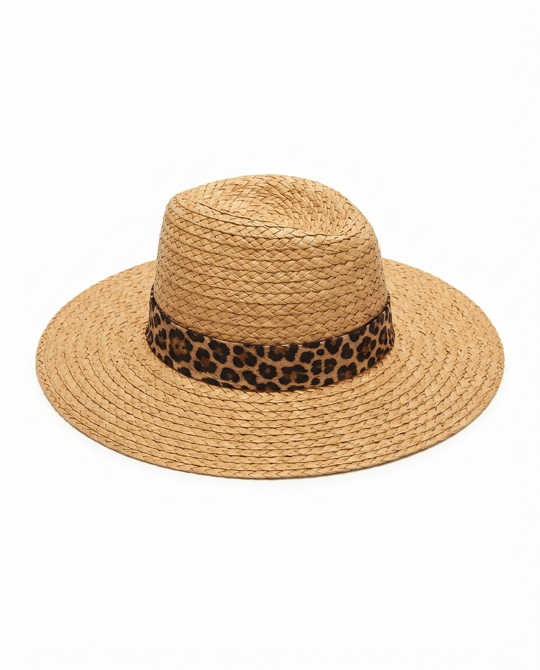 Camel Leoparlı Panoma Şapka